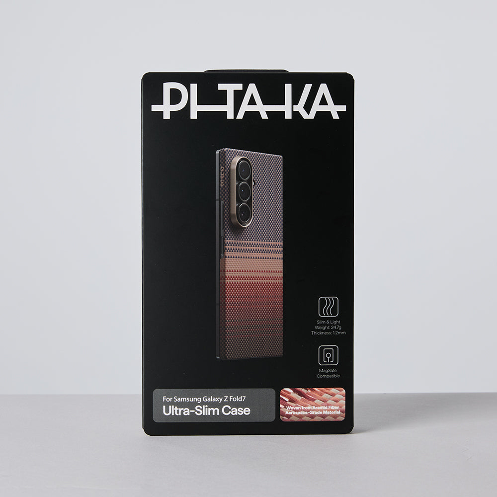 Pitaka Tactile Woven Sunset-Moonrise Serisi Galaxy Z Fold 7 M-safe Aramid Fiber Telefon Kılıfı Pitaka Tactile Woven Sunset-Moonrise Serisi Galaxy Z Fold 7 M-safe Aramid Fiber Telefon Kılıfı